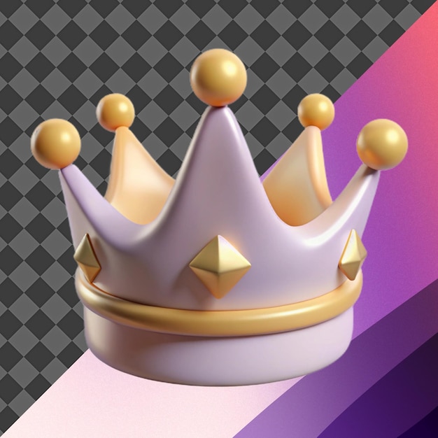 Ilustração de coroa de desenho animado em 3D