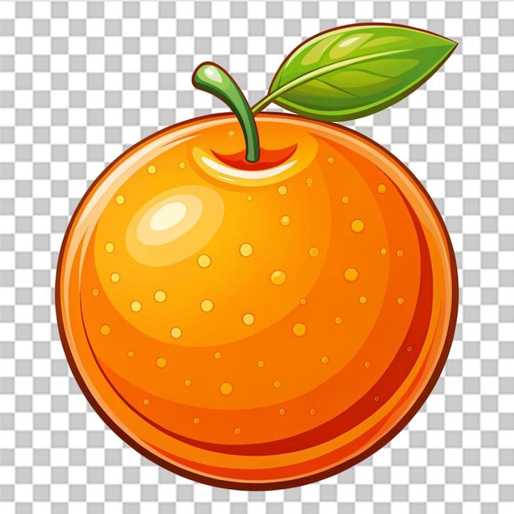 PSD ilustração de desenho animado do logotipo da fruta laranja isolada em fundo transparente