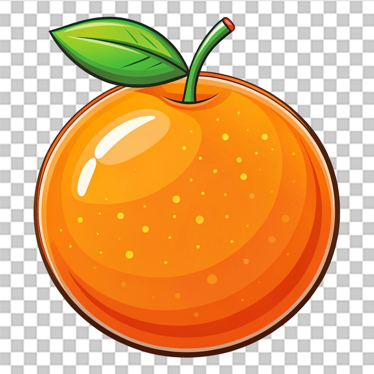 PSD ilustração de desenho animado do logotipo da fruta laranja isolada em fundo transparente