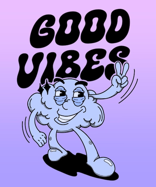 Ilustração de desenho animado nuvens se sentem muito relaxante