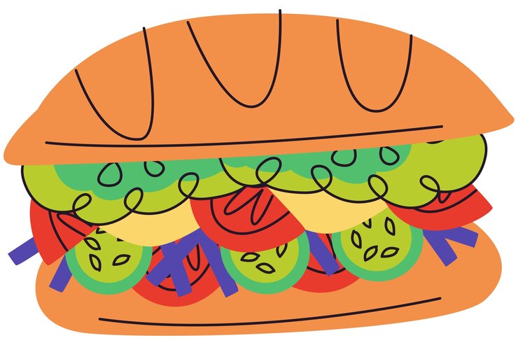 PSD ilustração de design plano de fast food