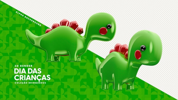 PSD ilustração de dinossauro de brinquedo isolado