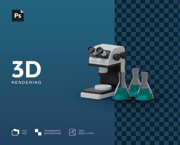 PSD ilustração de equipamento de laboratório