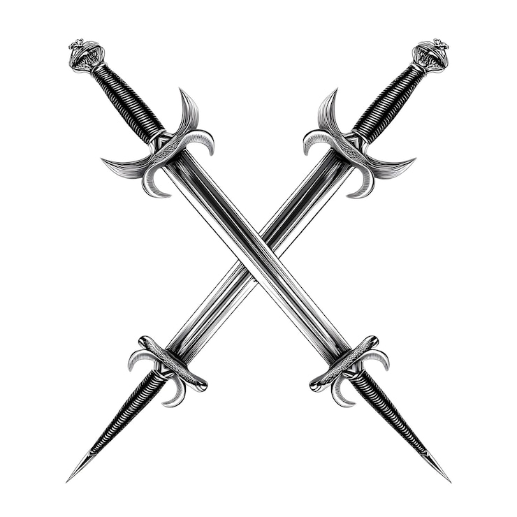 PSD ilustração de espadas cruzadas