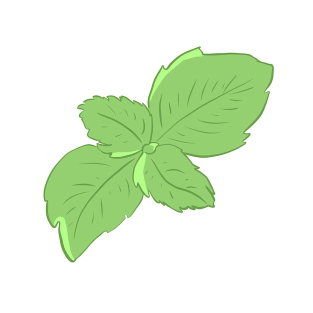 Ilustração de estilo plano de broto com folhas nervuradas