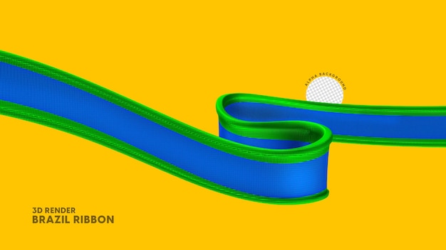 Ilustração de fita 3d verde e azul isolada para composição