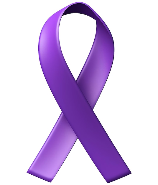 PSD ilustração de fita roxa para apoiar o dia mundial do câncer