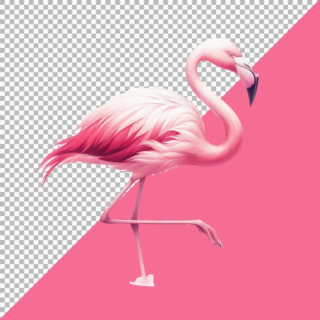 PSD ilustração de flamingo em fundo transparente