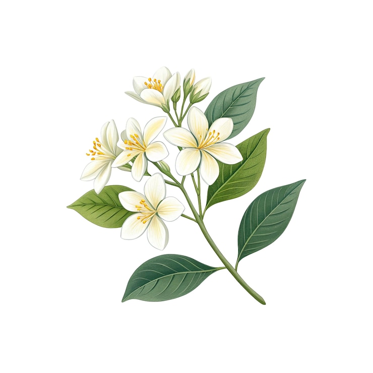 PSD ilustração de flores de jasmim