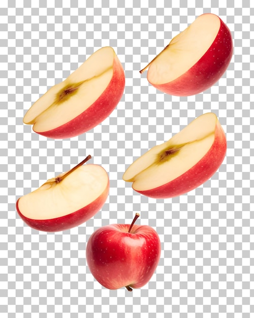 Ilustração de frutas de maçã, uma maçã vermelha em um fundo transparente png clipart