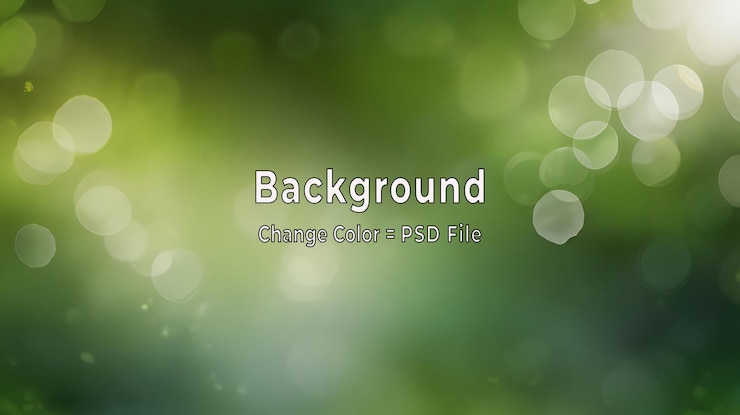 PSD ilustração de fundo de bokeh desfocado verde psd