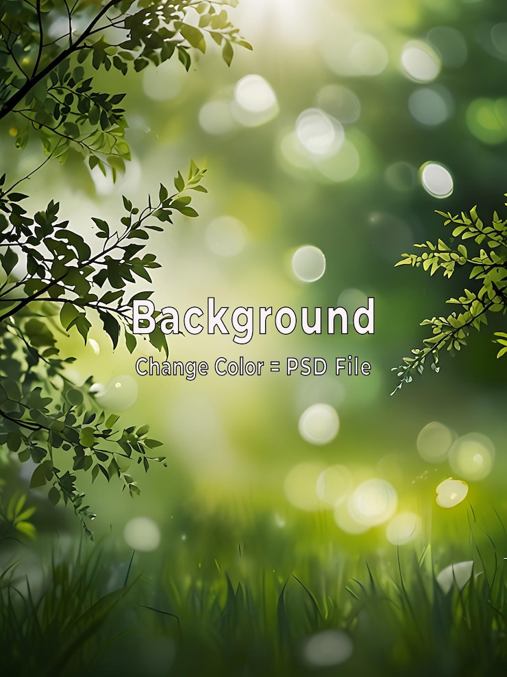 PSD ilustração de fundo de bokeh desfocado verde psd