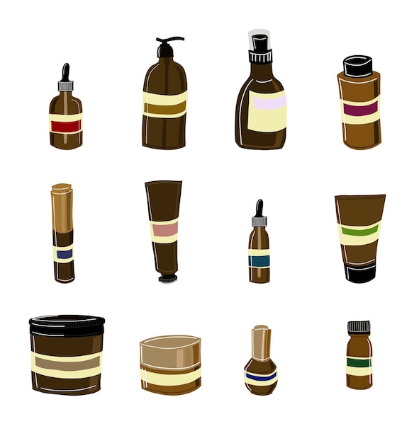 Ilustração de garrafa de cuidados com a pele em psd