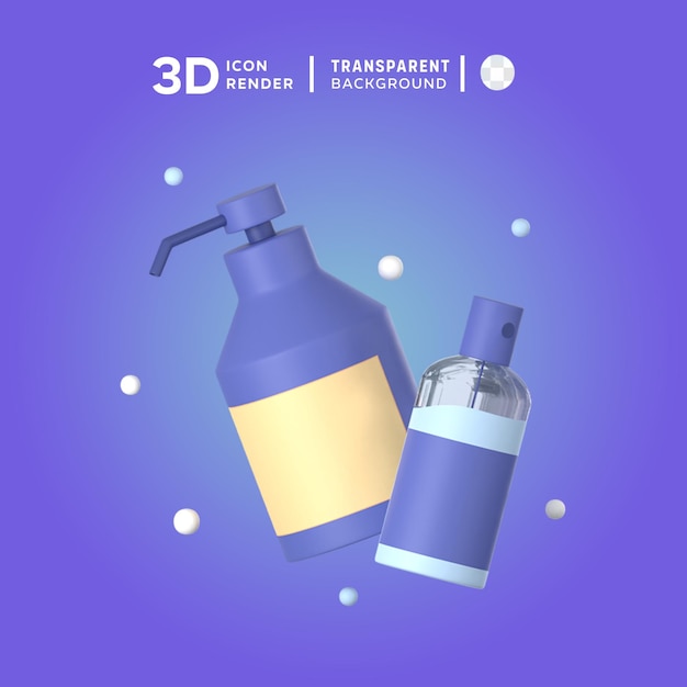 PSD ilustração de garrafas 3d