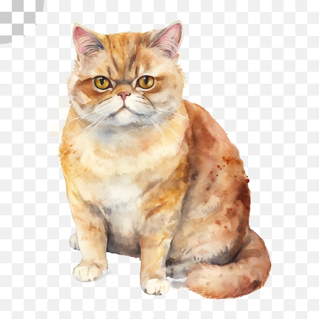 PSD ilustração de gato em aquarela de gato - download de gato em um png de fundo transparente