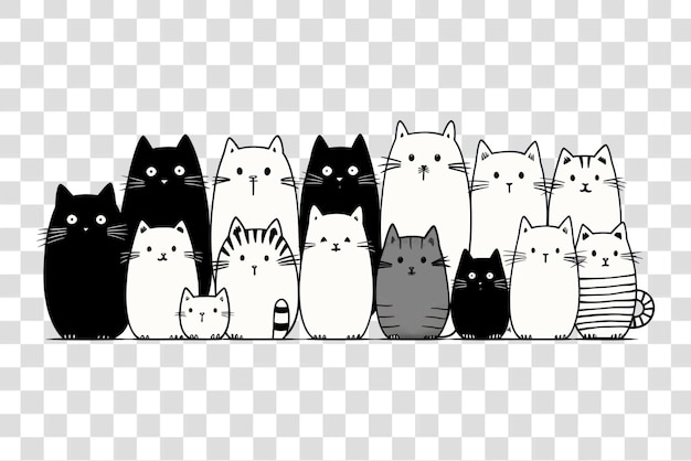 Ilustração de gatos de desenho animado bonitos