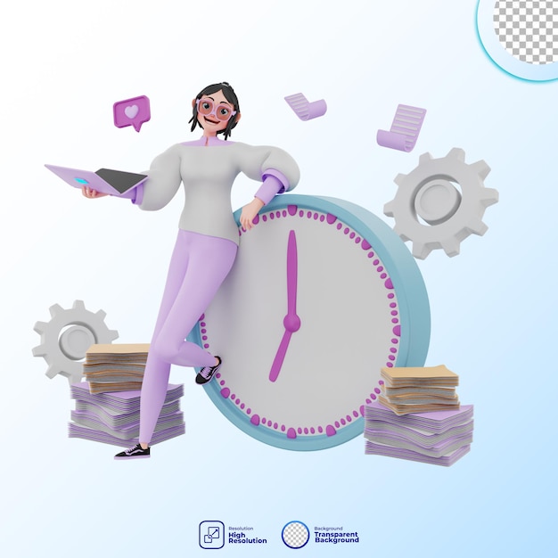 ilustração de gerenciamento de tempo de renderização 3D