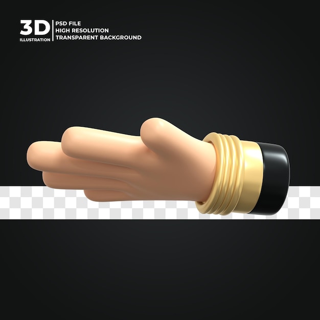 Ilustração de gesto de dedo 3d psd premium