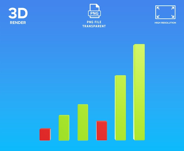 Ilustração de gráfico 3D verde