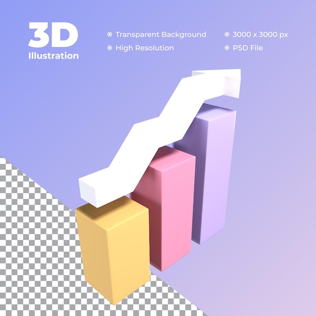 Ilustração de gráfico de barras 3d