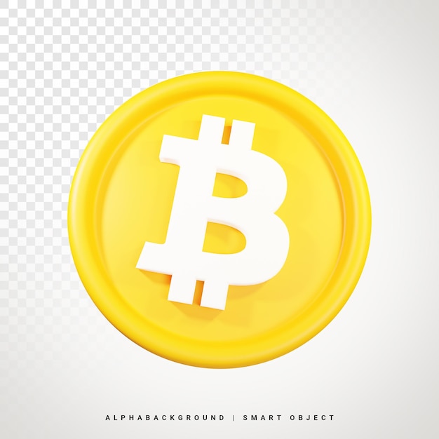 Ilustração de ícone 3d Bitcoin