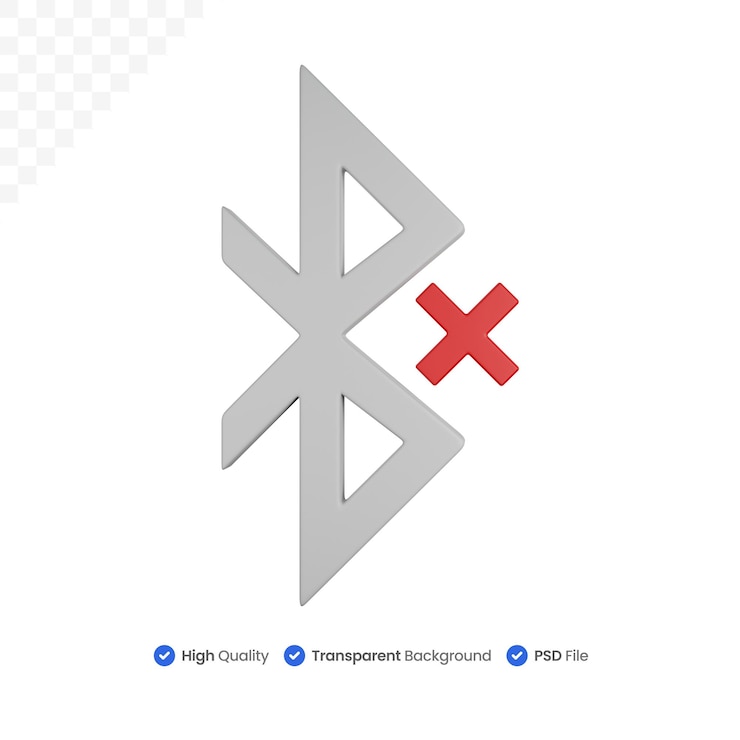 PSD ilustração de ícone 3d bluetooth desativado