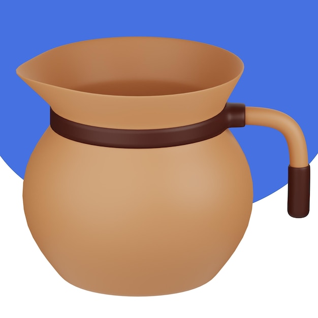 Ilustração de ícone 3D Bule de café