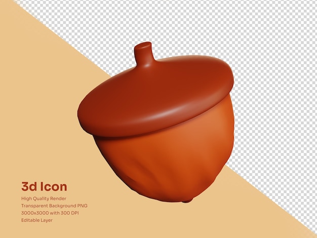 PSD ilustração de ícone 3d de bolotas