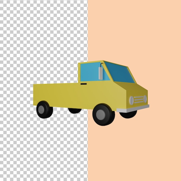 PSD ilustração de ícone 3d de caminhão pickup