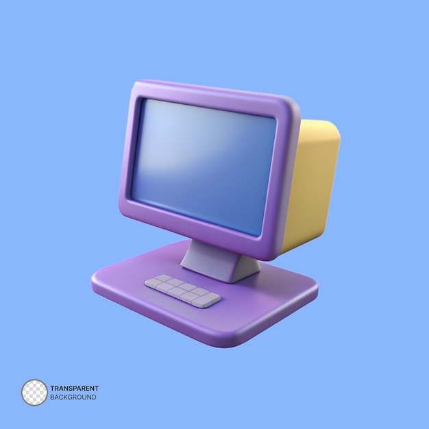 Ilustração de ícone 3d de computador psd