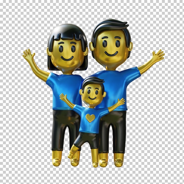 PSD ilustração de ícone 3d de família feliz