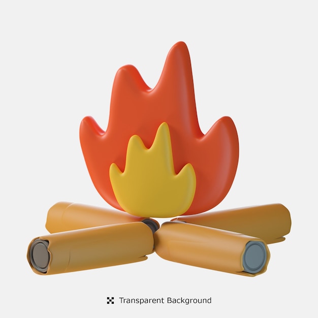 Ilustração de ícone 3d de fogueira