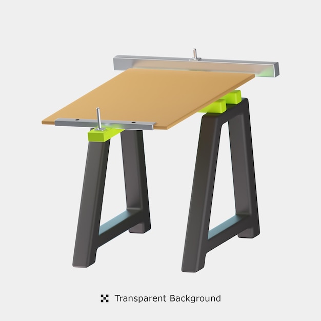 Ilustração de ícone 3d de mesa de impressão de tela