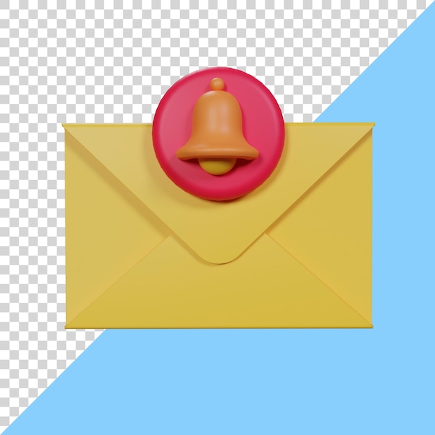 Ilustração de ícone 3d de notificação de e-mail