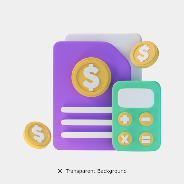 Ilustração de ícone 3d de orçamento