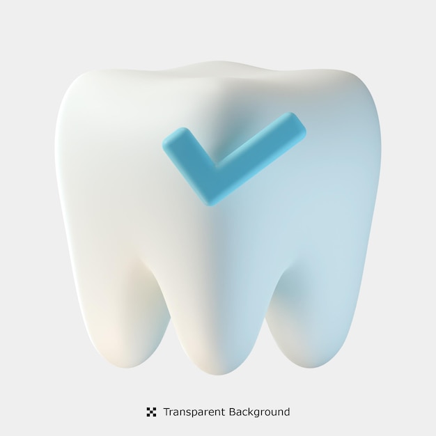 Ilustração de ícone 3d de saúde do dente