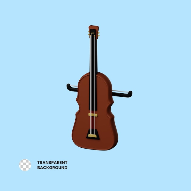 Ilustração de ícone 3d de violino