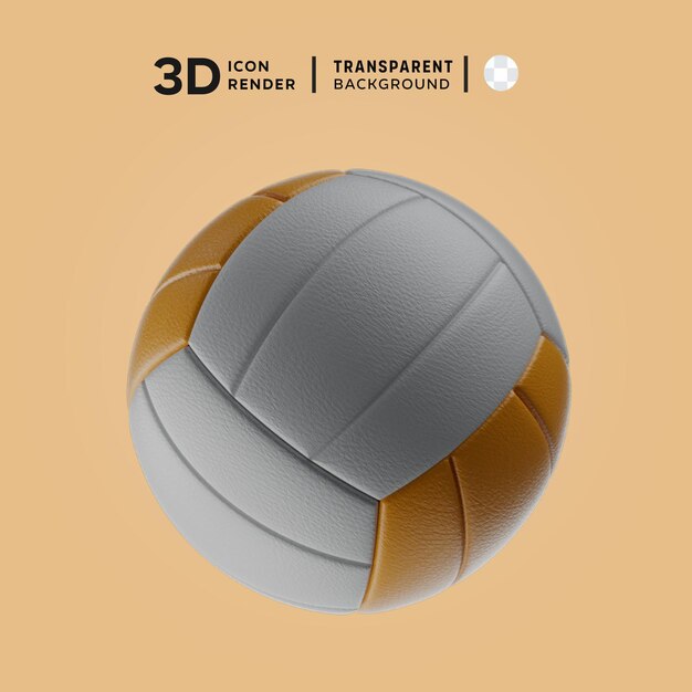 PSD ilustração de ícone 3d de voleibol premium