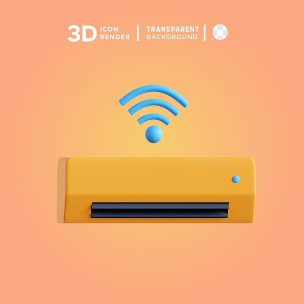 PSD ilustração de ícone 3d smart ac