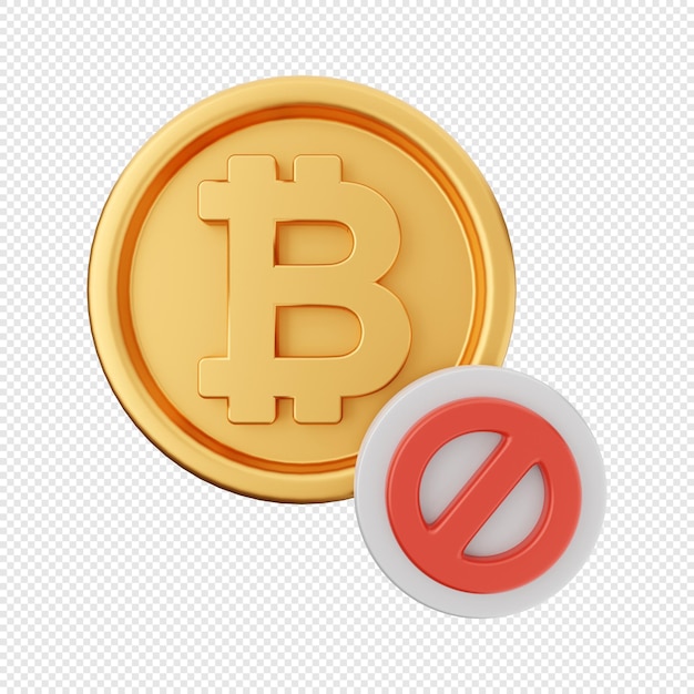 ilustração de ícone de bloco de bitcoin 3d