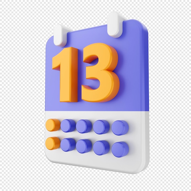 Ilustração de ícone de calendário 3D