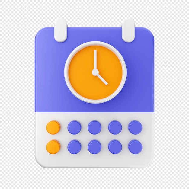 Ilustração de ícone de calendário 3D
