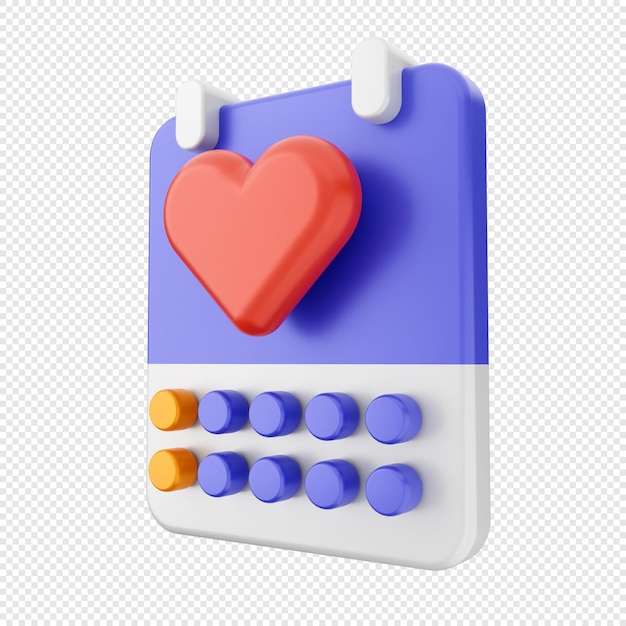 Ilustração de ícone de calendário 3D