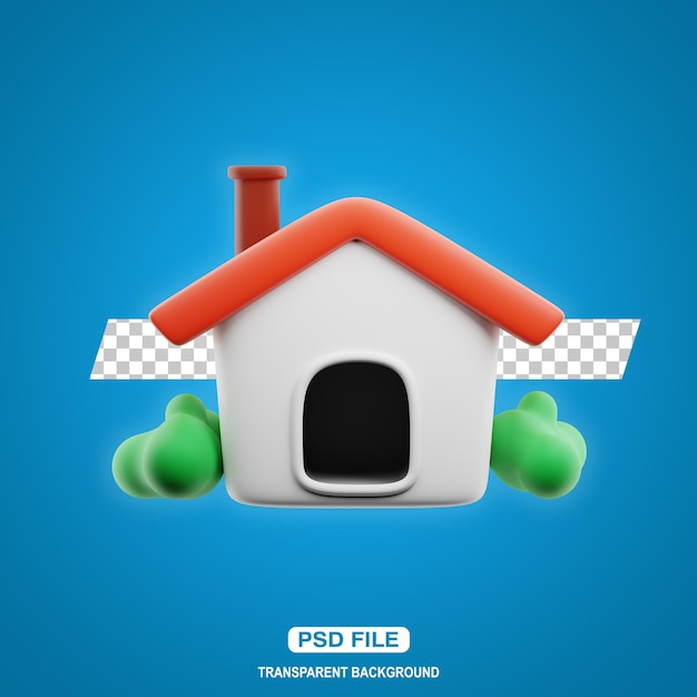PSD ilustração de ícone de casa 3d