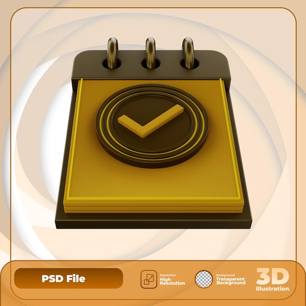 PSD ilustração de ícone de compromisso de renderização 3d