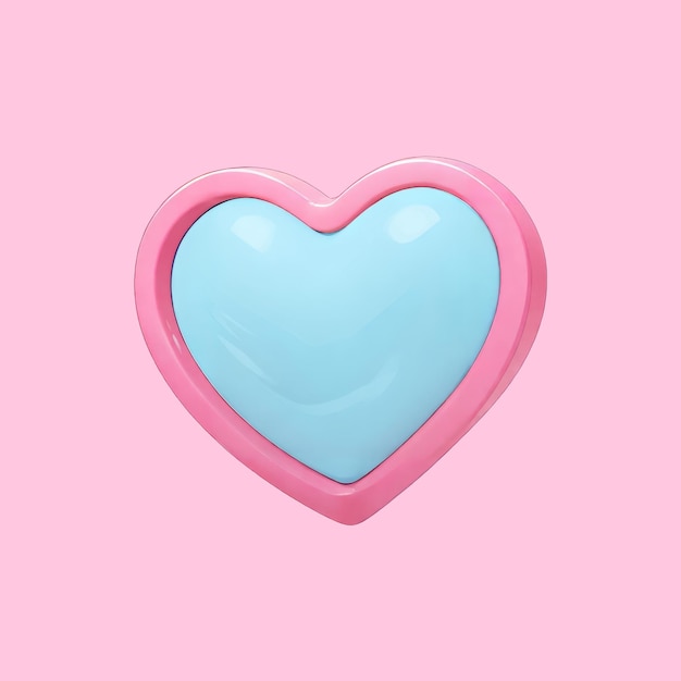 PSD ilustração de ícone de coração rosa dos namorados