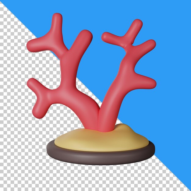 PSD ilustração de ícone de coral 3d