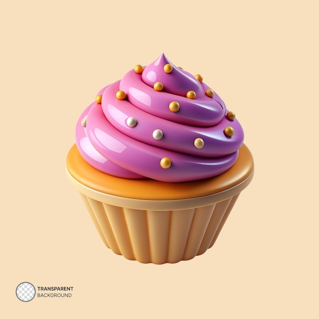 PSD ilustração de ícone de cupcake psd 3d