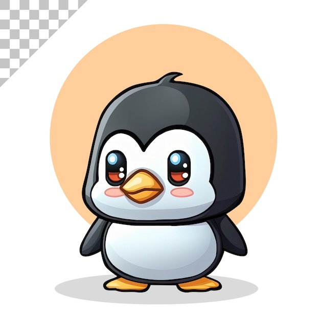 Ilustração de ícone de desenho animado de pinguim feliz e bonito estilo de desenho animado plano