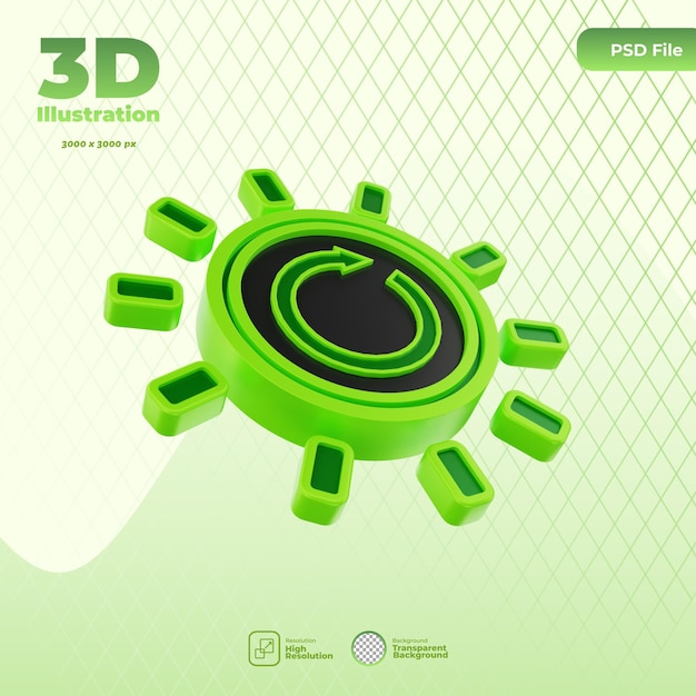 PSD ilustração de ícone de desenvolvimento de energia 3d